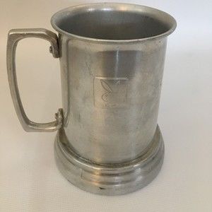 Vintage Playboy Bunny Beer Tankard Aluminum Metal Glass Bottom Stein Mug Cup